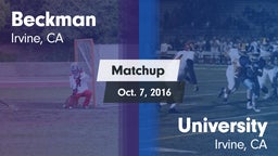 Matchup: Beckman  vs. University  2016