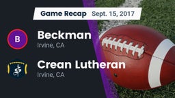 Recap: Beckman  vs. Crean Lutheran  2017