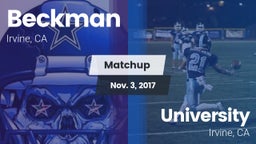 Matchup: Beckman  vs. University  2017