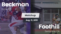 Matchup: Beckman  vs. Foothill  2018