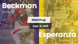 Matchup: Beckman  vs. Esperanza  2018