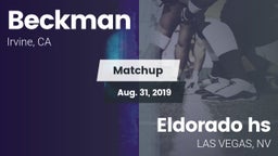 Matchup: Beckman  vs. Eldorado hs 2019