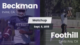 Matchup: Beckman  vs. Foothill  2019