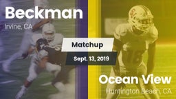 Matchup: Beckman  vs. Ocean View  2019