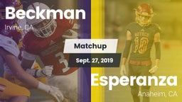Matchup: Beckman  vs. Esperanza  2019