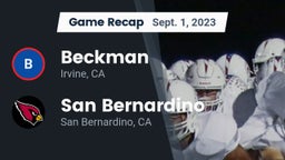 Recap: Beckman  vs. San Bernardino  2023