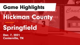 Hickman County  vs Springfield  Game Highlights - Dec. 7, 2021