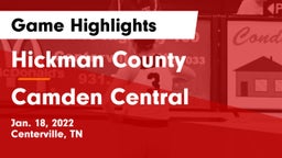 Hickman County  vs Camden Central  Game Highlights - Jan. 18, 2022