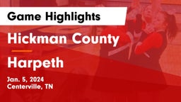 Hickman County  vs Harpeth  Game Highlights - Jan. 5, 2024
