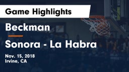 Beckman  vs Sonora  - La Habra Game Highlights - Nov. 15, 2018