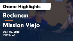Beckman  vs Mission Viejo  Game Highlights - Dec. 22, 2018