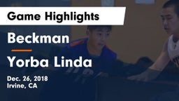 Beckman  vs Yorba Linda  Game Highlights - Dec. 26, 2018