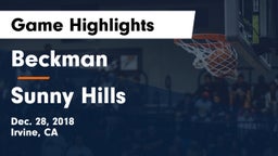 Beckman  vs Sunny Hills  Game Highlights - Dec. 28, 2018