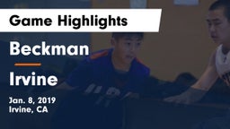 Beckman  vs Irvine  Game Highlights - Jan. 8, 2019