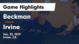 Beckman  vs Irvine  Game Highlights - Jan. 23, 2019