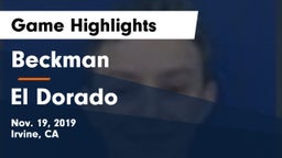 Beckman  vs El Dorado  Game Highlights - Nov. 19, 2019