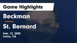 Beckman  vs St. Bernard  Game Highlights - Feb. 12, 2020