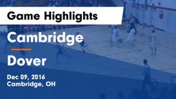 Cambridge  vs Dover  Game Highlights - Dec 09, 2016