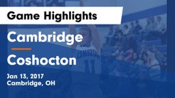 Cambridge  vs Coshocton  Game Highlights - Jan 13, 2017