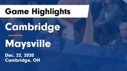 Cambridge  vs Maysville  Game Highlights - Dec. 22, 2020