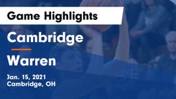 Cambridge  vs Warren  Game Highlights - Jan. 15, 2021