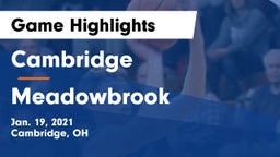 Cambridge  vs Meadowbrook  Game Highlights - Jan. 19, 2021