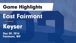 East Fairmont  vs Keyser Game Highlights - Dec 09, 2016
