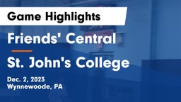 Friends' Central  vs St. John's College  Game Highlights - Dec. 2, 2023