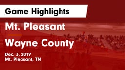 Mt. Pleasant  vs Wayne County  Game Highlights - Dec. 3, 2019