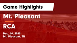 Mt. Pleasant  vs RCA Game Highlights - Dec. 16, 2019