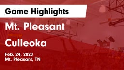 Mt. Pleasant  vs Culleoka Game Highlights - Feb. 24, 2020