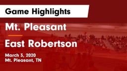 Mt. Pleasant  vs East Robertson Game Highlights - March 3, 2020