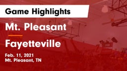 Mt. Pleasant  vs Fayetteville  Game Highlights - Feb. 11, 2021