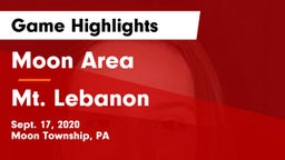 Moon Area  vs Mt. Lebanon  Game Highlights - Sept. 17, 2020