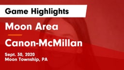 Moon Area  vs Canon-McMillan  Game Highlights - Sept. 30, 2020