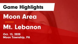Moon Area  vs Mt. Lebanon  Game Highlights - Oct. 13, 2020