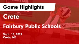Crete  vs Fairbury Public Schools Game Highlights - Sept. 15, 2022
