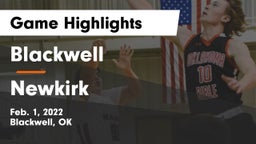 Blackwell  vs Newkirk  Game Highlights - Feb. 1, 2022