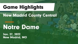 New Madrid County Central  vs Notre Dame  Game Highlights - Jan. 27, 2022