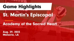 St. Martin's Episcopal  vs Academy of the Sacred Heart Game Highlights - Aug. 29, 2023
