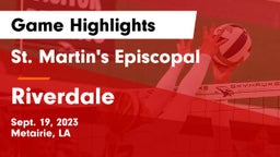 St. Martin's Episcopal  vs Riverdale Game Highlights - Sept. 19, 2023