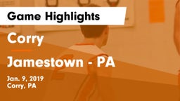 Corry  vs Jamestown  - PA Game Highlights - Jan. 9, 2019