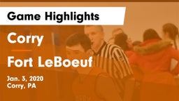 Corry  vs Fort LeBoeuf  Game Highlights - Jan. 3, 2020