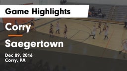 Corry  vs Saegertown Game Highlights - Dec 09, 2016