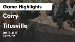 Corry  vs Titusville Game Highlights - Jan 3, 2017