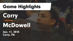 Corry  vs McDowell Game Highlights - Jan. 11, 2018