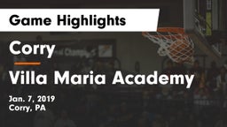 Corry  vs Villa Maria Academy  Game Highlights - Jan. 7, 2019