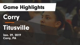 Corry  vs Titusville Game Highlights - Jan. 29, 2019