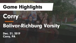 Corry  vs Bolivar-Richburg Varsity Game Highlights - Dec. 21, 2019