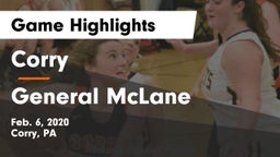 Corry  vs General McLane Game Highlights - Feb. 6, 2020